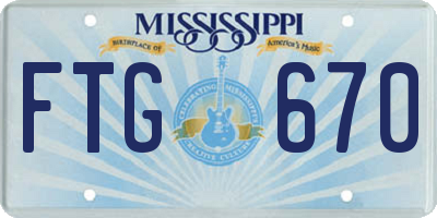 MS license plate FTG670