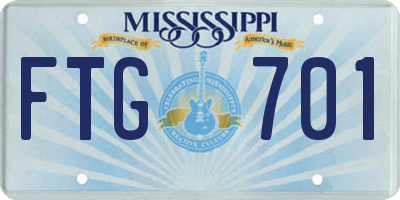 MS license plate FTG701