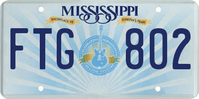 MS license plate FTG802