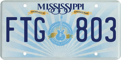MS license plate FTG803