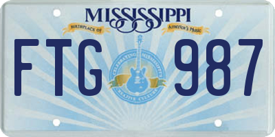 MS license plate FTG987
