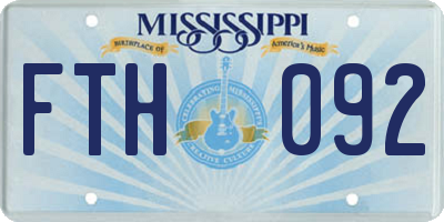 MS license plate FTH092