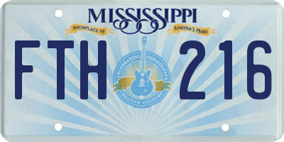 MS license plate FTH216