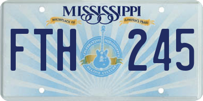 MS license plate FTH245