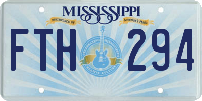 MS license plate FTH294