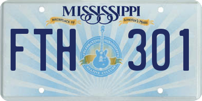 MS license plate FTH301