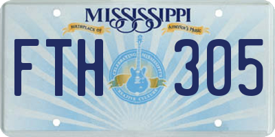 MS license plate FTH305