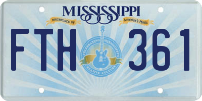 MS license plate FTH361