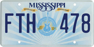 MS license plate FTH478