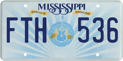 MS license plate FTH536