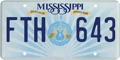 MS license plate FTH643