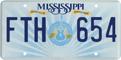 MS license plate FTH654