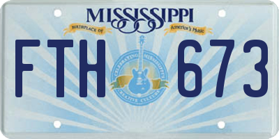 MS license plate FTH673