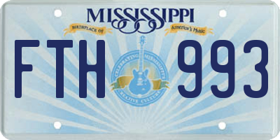 MS license plate FTH993