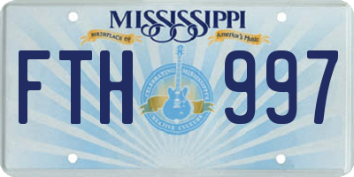 MS license plate FTH997