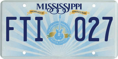 MS license plate FTI027