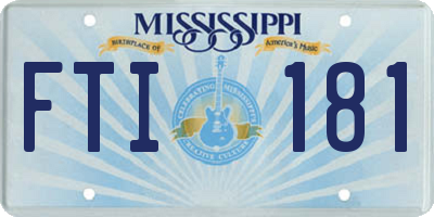 MS license plate FTI181