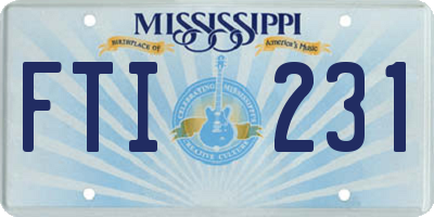 MS license plate FTI231