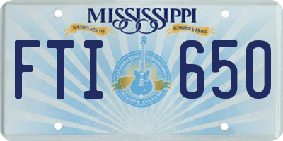 MS license plate FTI650