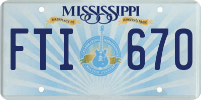 MS license plate FTI670