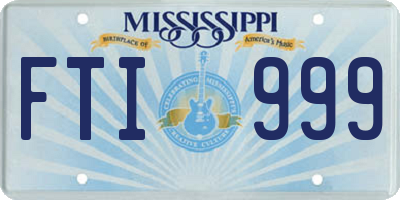 MS license plate FTI999