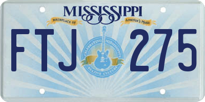 MS license plate FTJ275