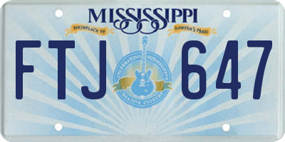 MS license plate FTJ647