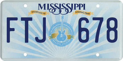 MS license plate FTJ678