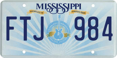 MS license plate FTJ984