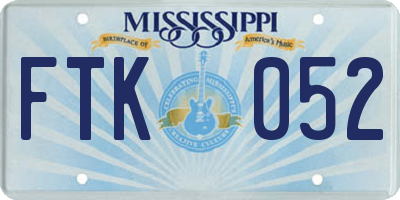 MS license plate FTK052
