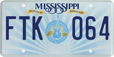 MS license plate FTK064