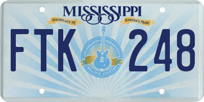 MS license plate FTK248