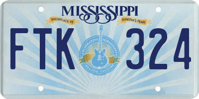 MS license plate FTK324