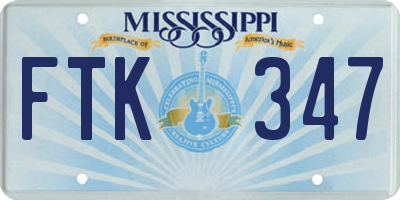 MS license plate FTK347