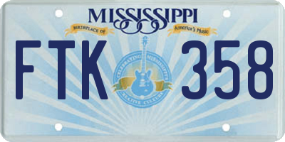 MS license plate FTK358