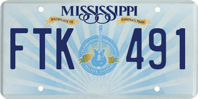 MS license plate FTK491