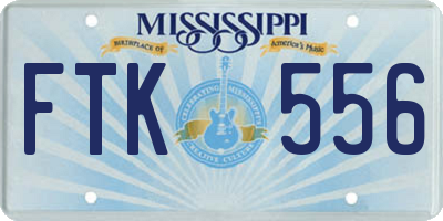 MS license plate FTK556