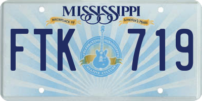 MS license plate FTK719