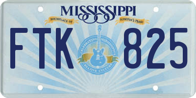 MS license plate FTK825