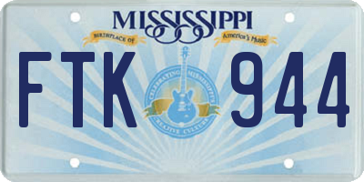 MS license plate FTK944