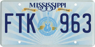 MS license plate FTK963