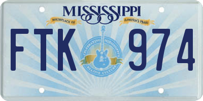 MS license plate FTK974