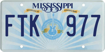 MS license plate FTK977