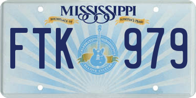 MS license plate FTK979