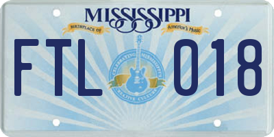 MS license plate FTL018