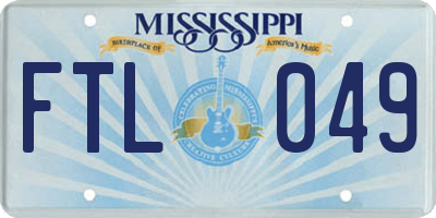 MS license plate FTL049