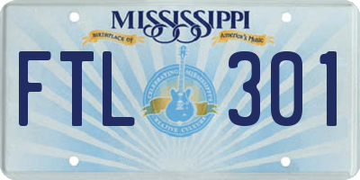 MS license plate FTL301