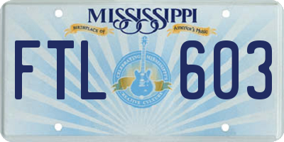 MS license plate FTL603