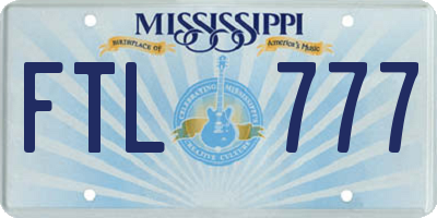 MS license plate FTL777