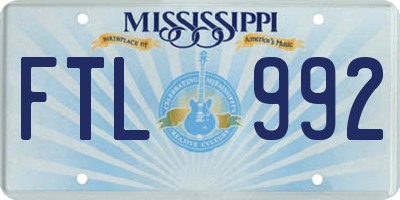 MS license plate FTL992